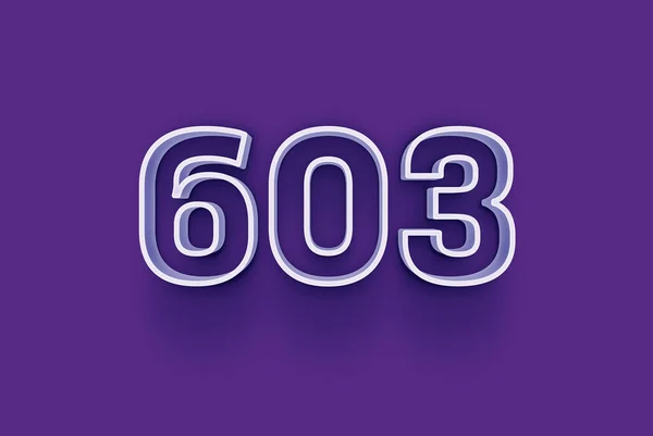 Numero 603 Isolato Sfondo Viola Tuo Poster Vendita Unico Sconto — Foto Stock