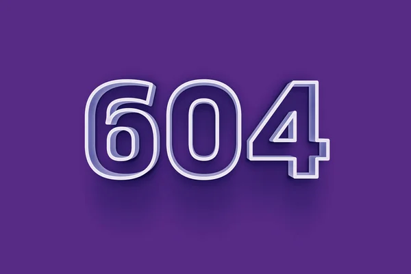 Número 604 Aísla Fondo Púrpura Para Oferta Única Compra Venta —  Fotos de Stock