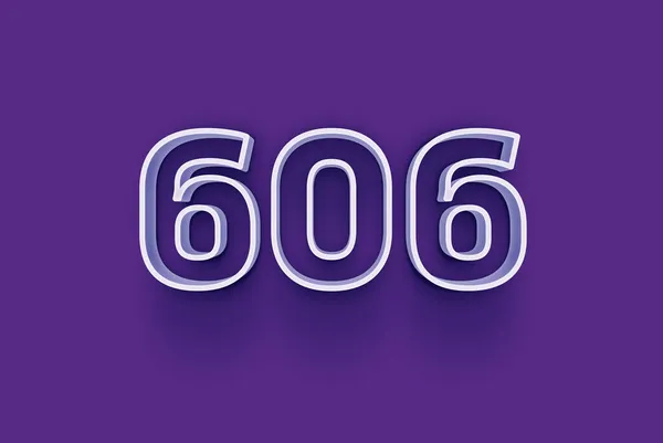 Numero 606 Isolato Sfondo Viola Tuo Poster Vendita Unico Sconto — Foto Stock