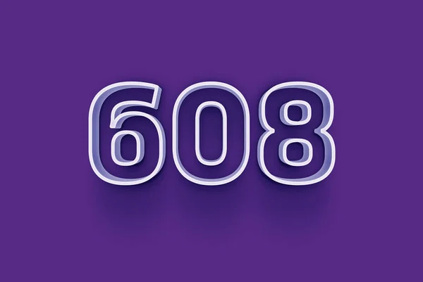Número 608 Aísla Fondo Púrpura Para Oferta Única Compra Venta — Foto de Stock
