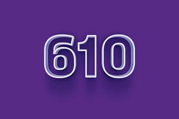 Número 610 Isolado Fundo Roxo Para Seu Único Cartaz Venda — Fotografia de Stock