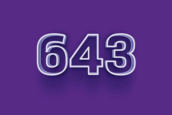 Numer 643 Jest Izolowany Fioletowym Tle Dla Unikalnej Sprzedaży Plakat — Zdjęcie stockowe