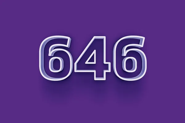 Numéro 646 Est Isolé Sur Fond Violet Pour Votre Vente — Photo