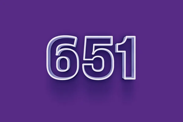 Nummer 651 Ist Isoliert Auf Lila Hintergrund Für Ihre Einzigartigen — Stockfoto