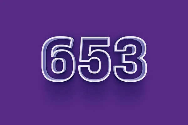 Número 653 Está Aislado Fondo Púrpura Para Oferta Única Venta — Foto de Stock