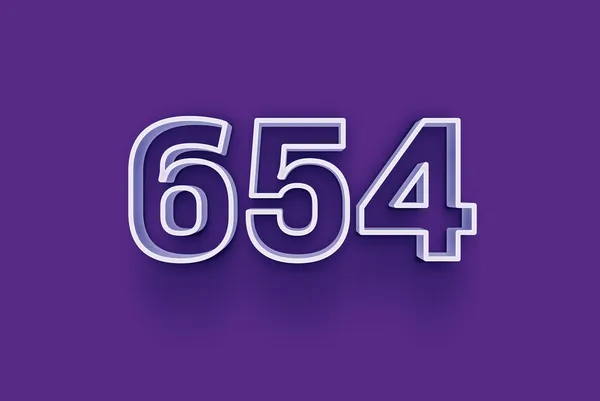 Número 654 Aísla Fondo Púrpura Para Oferta Única Compra Venta — Foto de Stock