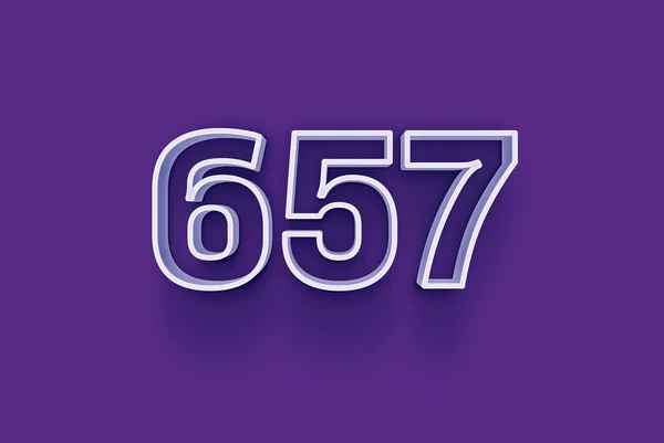 Номер 657 Изолирован Фиолетовом Фоне Вашего Уникального Рекламного Плаката Скидка — стоковое фото