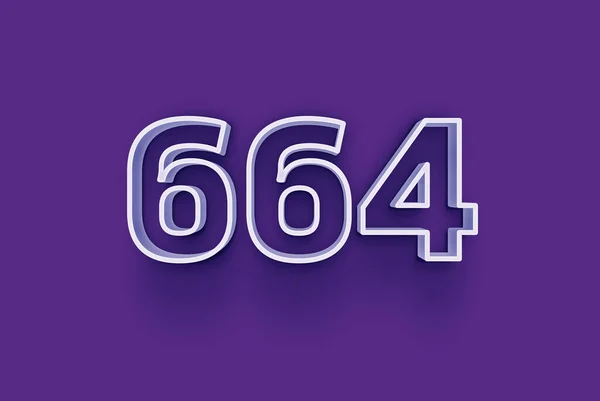 Numer 664 Jest Izolowany Fioletowym Tle Dla Unikalnej Sprzedaży Plakat — Zdjęcie stockowe