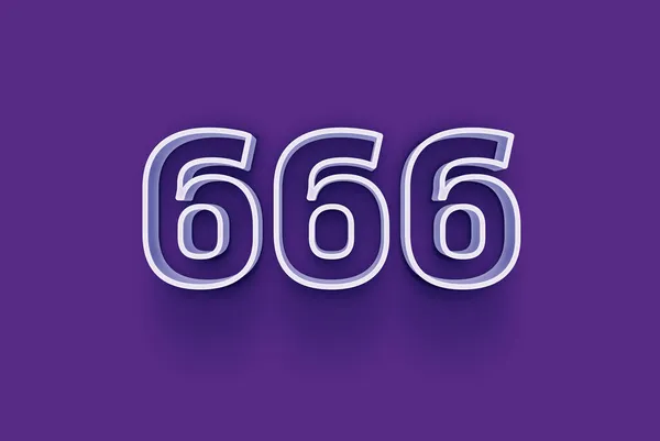 Número 666 Isolado Fundo Roxo Para Seu Único Cartaz Venda — Fotografia de Stock