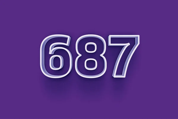 Номер 687 Изолирован Фиолетовом Фоне Вашего Уникального Рекламного Плаката Промо — стоковое фото