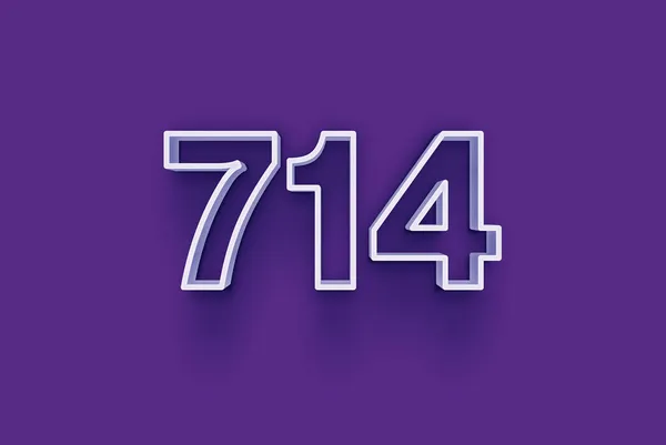 Numéro 714 Est Isolé Sur Fond Violet Pour Votre Vente — Photo
