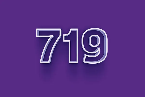 Numero 719 Isolato Sfondo Viola Tuo Poster Vendita Unico Sconto — Foto Stock