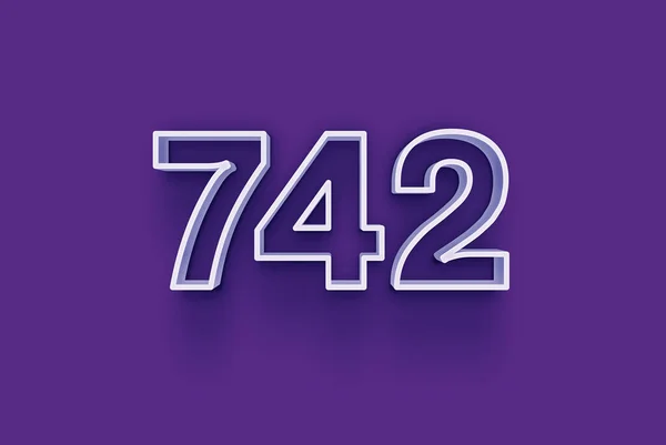 Αριθμός 742 Είναι Απομονωμένη Μωβ Φόντο Για Μοναδική Αφίσα Πώλησης — Φωτογραφία Αρχείου