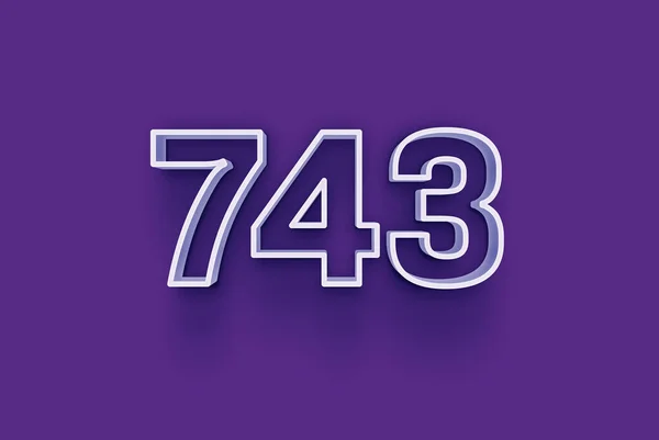 Номер 743 Изолирован Фиолетовом Фоне Вашего Уникального Рекламного Плаката Скидка — стоковое фото