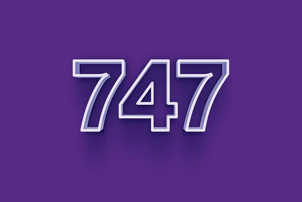 Numéro 747 Est Isolé Sur Fond Violet Pour Votre Offre — Photo