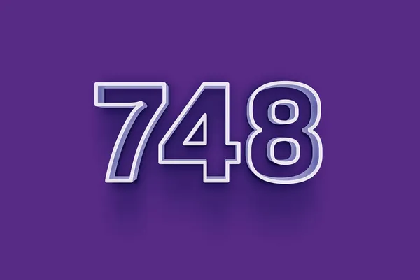 Номер 748 Изолирован Фиолетовом Фоне Вашего Уникального Рекламного Плаката Скидка — стоковое фото