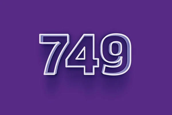 Номер 749 Изолирован Фиолетовом Фоне Вашего Уникального Рекламного Плаката Скидка — стоковое фото