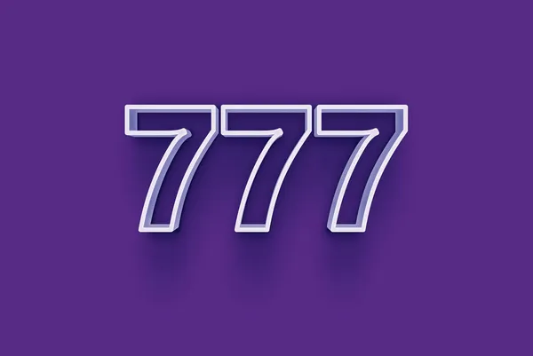 Number 777 Isolated Purple Background Your Unique Selling Poster Promo — Stock Photo, Image