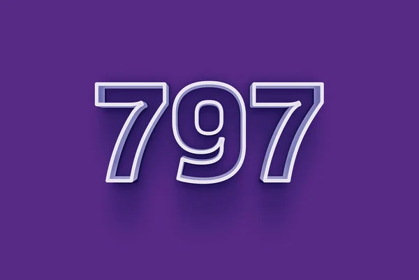 Number 797 Isolated Purple Background Your Unique Selling Poster Promo — Stock Photo, Image