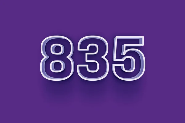 Номер 835 Изолирован Фиолетовом Фоне Вашего Уникального Рекламного Плаката Скидка — стоковое фото