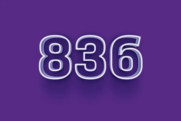 Número 836 Está Aislado Fondo Púrpura Para Oferta Única Venta — Foto de Stock