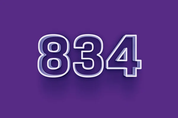 Номер 834 Изолирован Фиолетовом Фоне Вашего Уникального Рекламного Плаката Скидка — стоковое фото