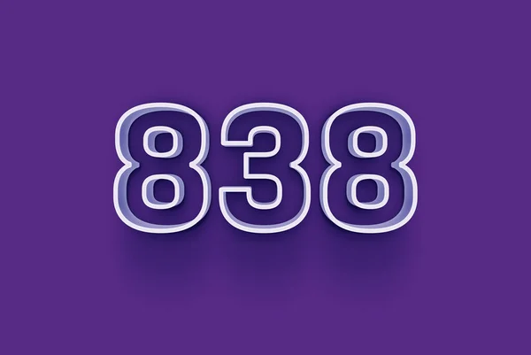 Numer 838 Jest Izolowany Fioletowym Tle Dla Unikalnej Sprzedaży Plakat — Zdjęcie stockowe