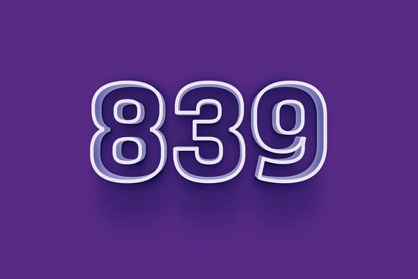 Номер 839 Изолирован Фиолетовом Фоне Вашего Уникального Рекламного Плаката Скидка — стоковое фото