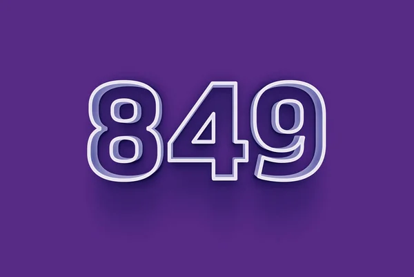Номер 849 Изолирован Фиолетовом Фоне Вашего Уникального Рекламного Плаката Скидка — стоковое фото