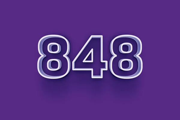Номер 848 Изолирован Фиолетовом Фоне Вашего Уникального Рекламного Плаката Скидка — стоковое фото