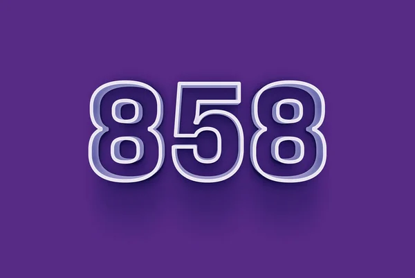 Номер 858 Изолирован Фиолетовом Фоне Вашего Уникального Рекламного Плаката Скидка — стоковое фото