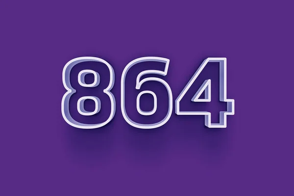 Numer 864 Jest Izolowany Fioletowym Tle Dla Unikalnej Sprzedaży Plakat — Zdjęcie stockowe