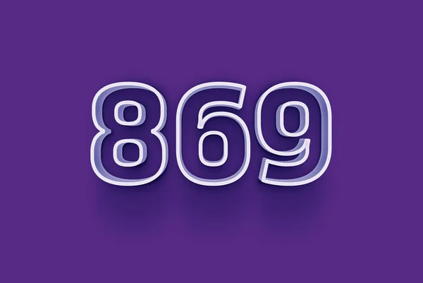 Nummer 869 Ist Isoliert Auf Lila Hintergrund Für Ihre Einzigartigen — Stockfoto