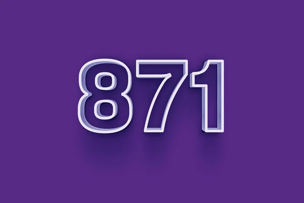 Номер 871 Изолирован Фиолетовом Фоне Вашего Уникального Рекламного Плаката Промо — стоковое фото