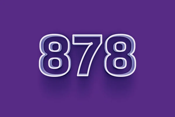 3D number 878  is isolated on purple background for your unique selling poster promo discount special sale shopping offer, banner ads label, enjoy Christmas, Xmas sale off tag, coupon and more.
