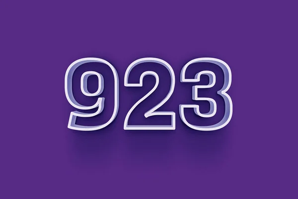 3D number  923 is isolated on purple background for your unique selling poster promo discount special sale shopping offer, banner ads label, enjoy Christmas, Xmas sale off tag, coupon and more.