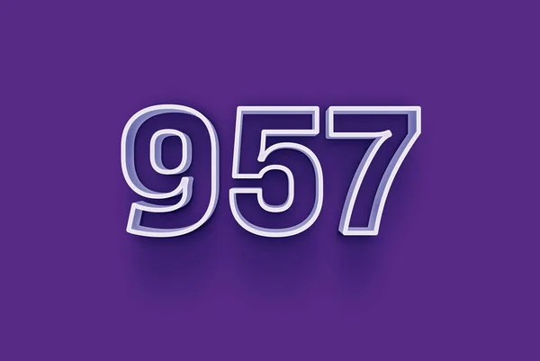 Номер 957 Изолирован Фиолетовом Фоне Вашего Уникального Рекламного Плаката Скидка — стоковое фото