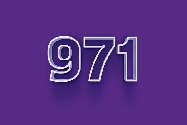 Numéro 971 Est Isolé Sur Fond Violet Pour Votre Offre — Photo