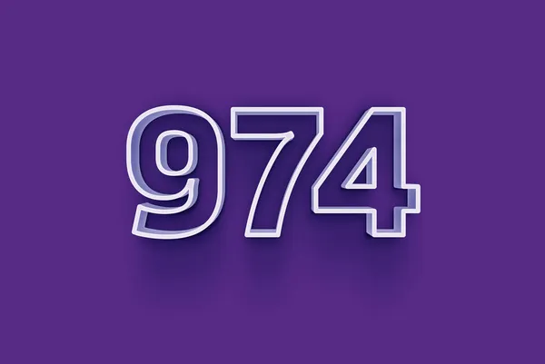 Numéro 974 Est Isolé Sur Fond Violet Pour Votre Offre — Photo