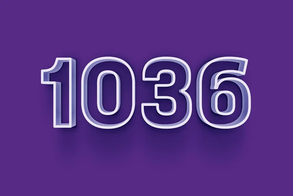 Номер 1036 Изолирован Фиолетовом Фоне Вашего Уникального Рекламного Плаката Скидка — стоковое фото