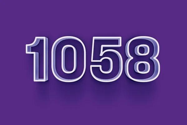 Номер 1058 Изолирован Фиолетовом Фоне Вашего Уникального Рекламного Плаката Промо — стоковое фото