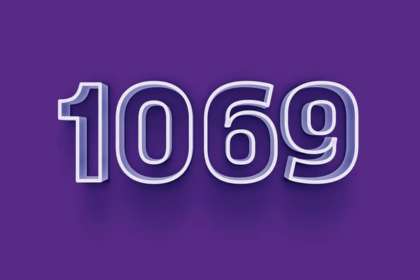 Numer 1069 Jest Izolowany Fioletowym Tle Dla Unikalnej Sprzedaży Plakat — Zdjęcie stockowe