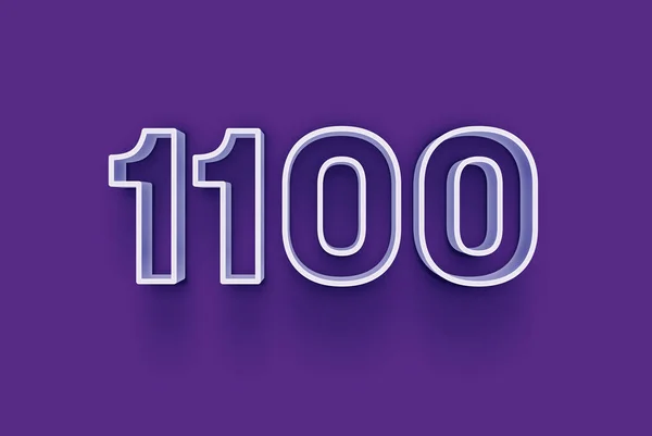 3D number 1100 is isolated on purple background for your unique selling poster promo discount special sale shopping offer, banner ads label, enjoy Christmas, Xmas sale off tag, coupon and more.