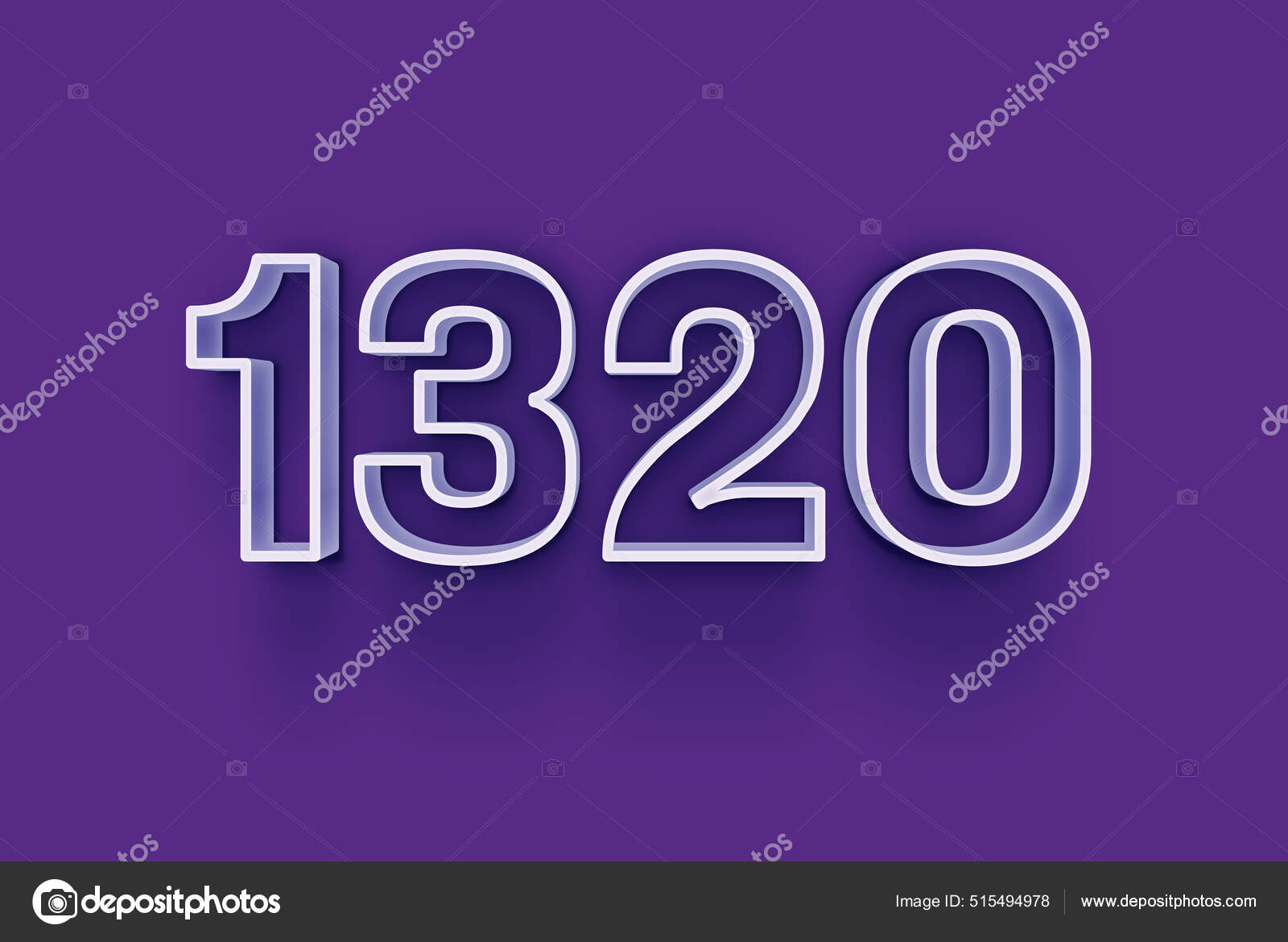 Number 1320 Isolated Purple Background Your Unique Selling Poster Promo ...