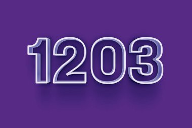  3D numara 1203 mor arka planda sizin benzersiz indirimli poster indiriminiz için özel satış teklifi, afiş reklamları etiketi, afiş etiketi, Noel indirimi, indirim kuponu ve daha fazlası için izole edilmiştir..