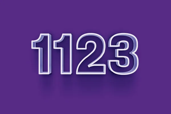 Numer 1123 Jest Izolowany Fioletowym Tle Dla Unikalnej Sprzedaży Plakat — Zdjęcie stockowe