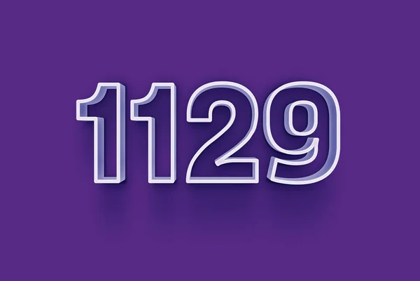 Number 1129 Isolated Purple Background Your Unique Selling Poster Promo — Stock Photo, Image