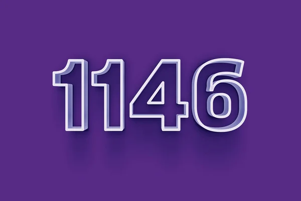 3D号码1146是隔离在紫色背景下 为您独特的销售海报促销打折特价特价销售 横幅广告标签 享受圣诞 圣诞甩卖标签 优惠券等 — 图库照片