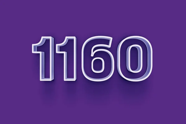 Número 1160 Isolado Fundo Roxo Para Seu Único Cartaz Venda — Fotografia de Stock