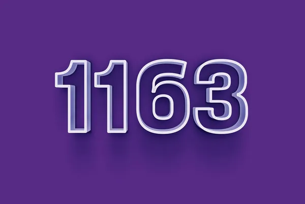 Número 1163 Aísla Fondo Púrpura Para Oferta Única Venta Promoción — Foto de Stock